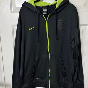 Nike SF Giants Black Hoodie with Neon Yellow Accents